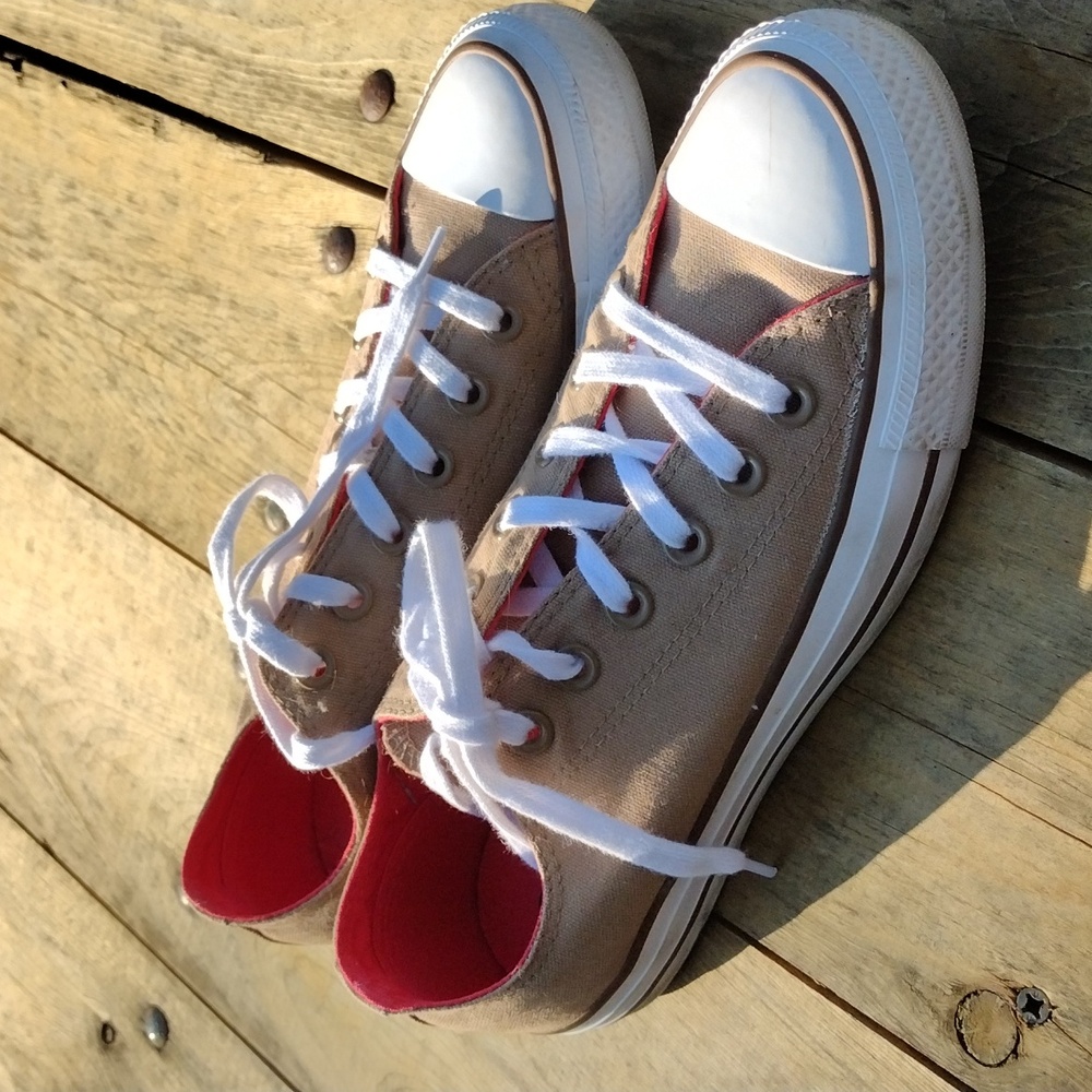 Unisex Converse All Star Ox,Men's 6,Women 8 Cherry Red/Chestnut Brown - Picture 3 of 10